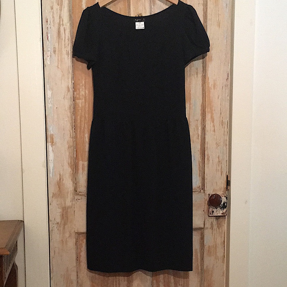 Agnes B. Paris Crepe Drop Waist Chemise - Sz FR 40